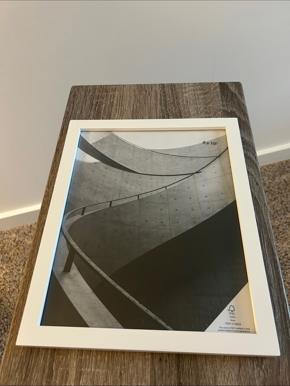 Threshold White Frame with Black-and-Gray Architectural Print
